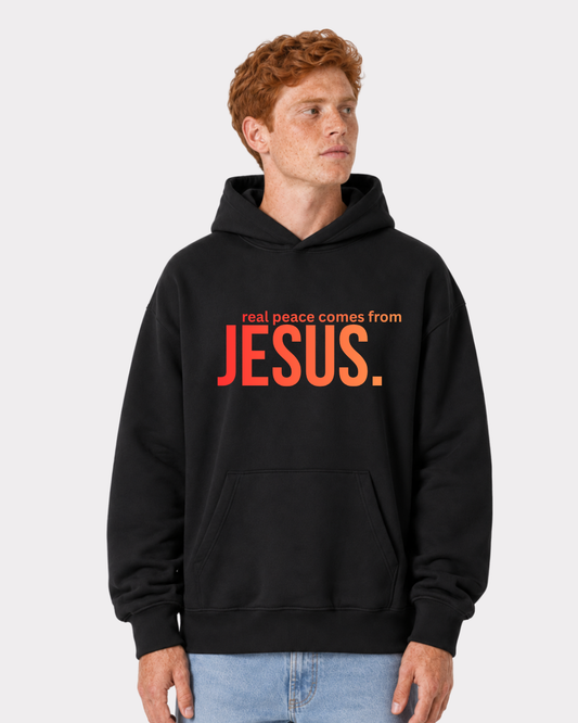 real peace comes from Jesus Oversized Hoodie