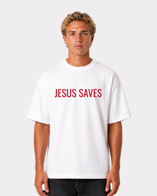 JESUS SAVES Front-/Backprint T-Shirt II
