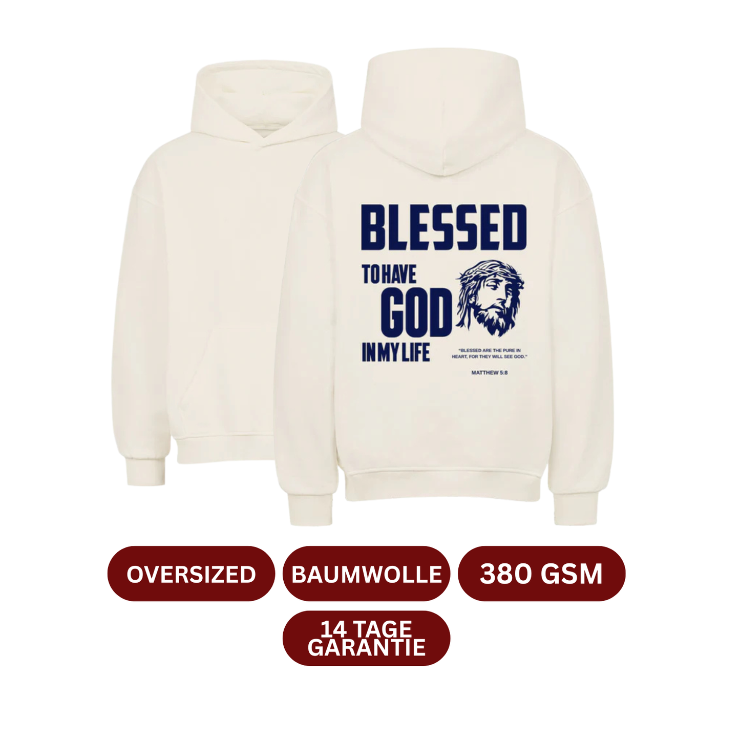 BLESSED to have God in my life Oversized Hoodie
