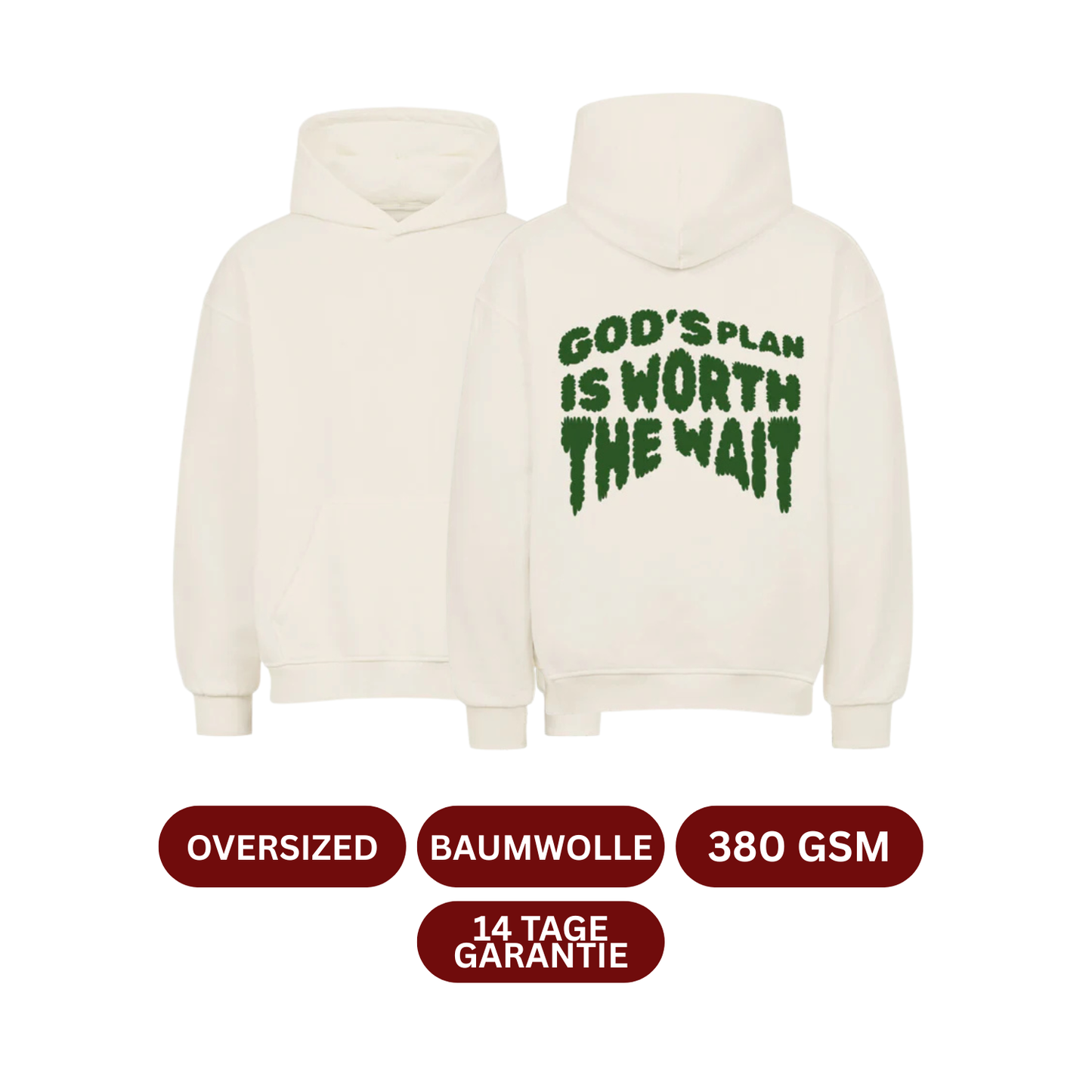 GOD'S PLAN IS WORTH THE WAIT Oversized Hoodie