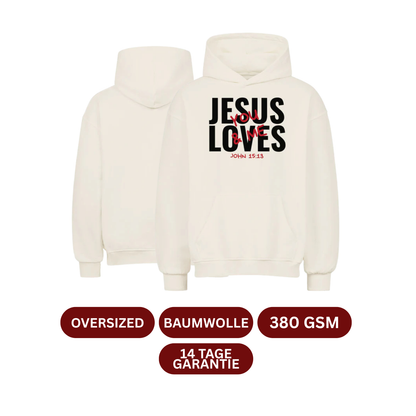 JESUS LOVES You & Me Frontprint Oversized Hoodie